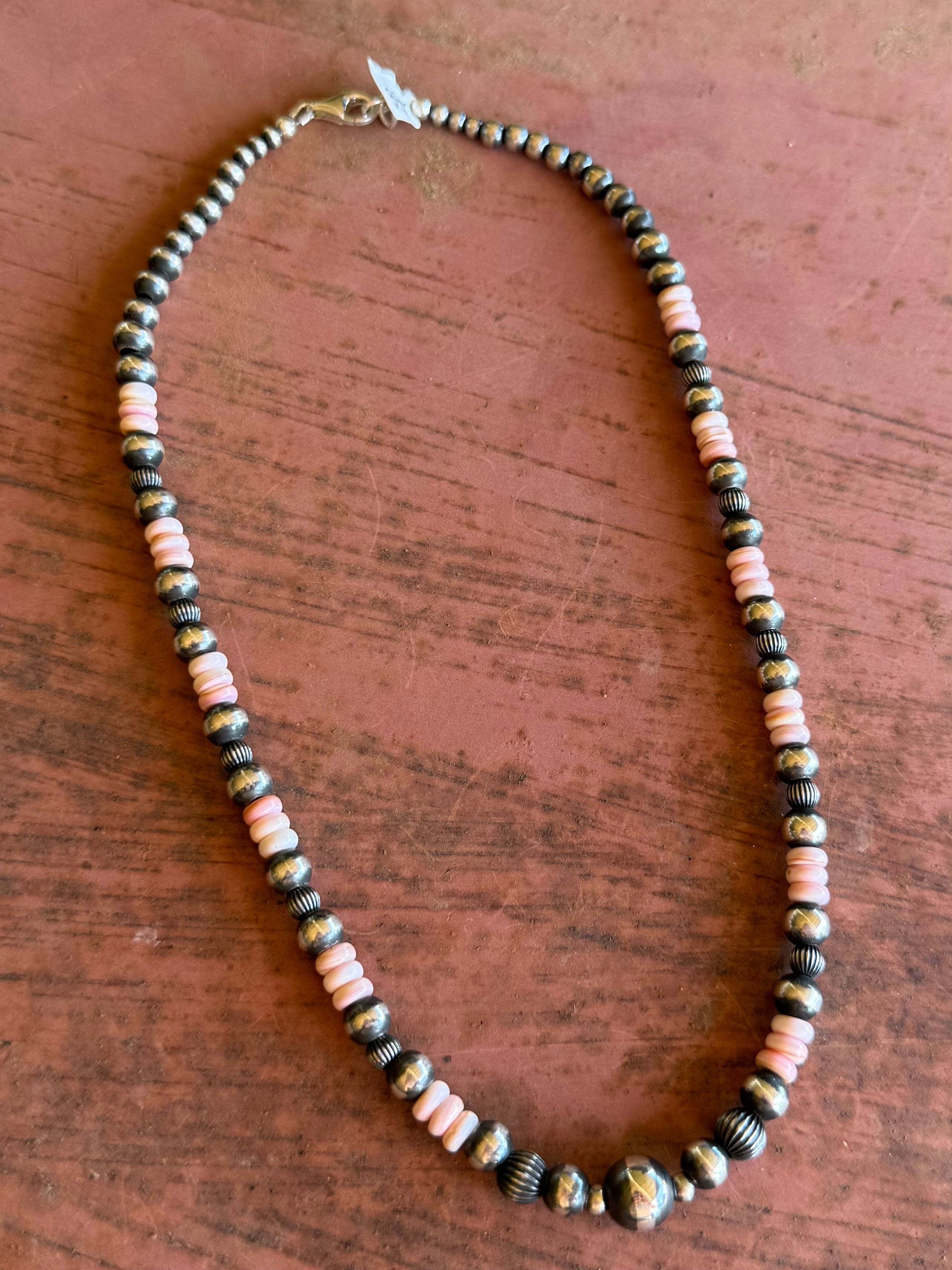18” Pink Conch Navajo Strand