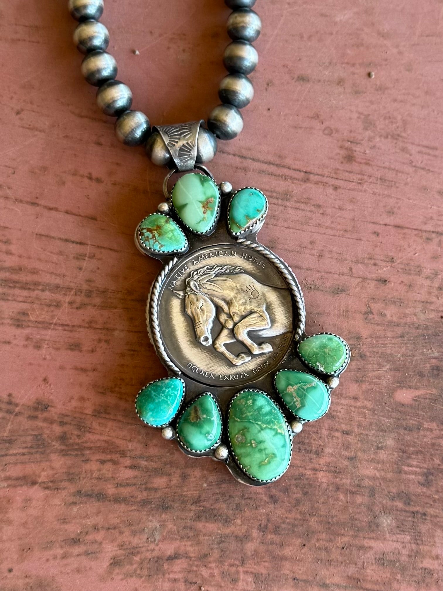 Double Sided Crazy Horse Pendant