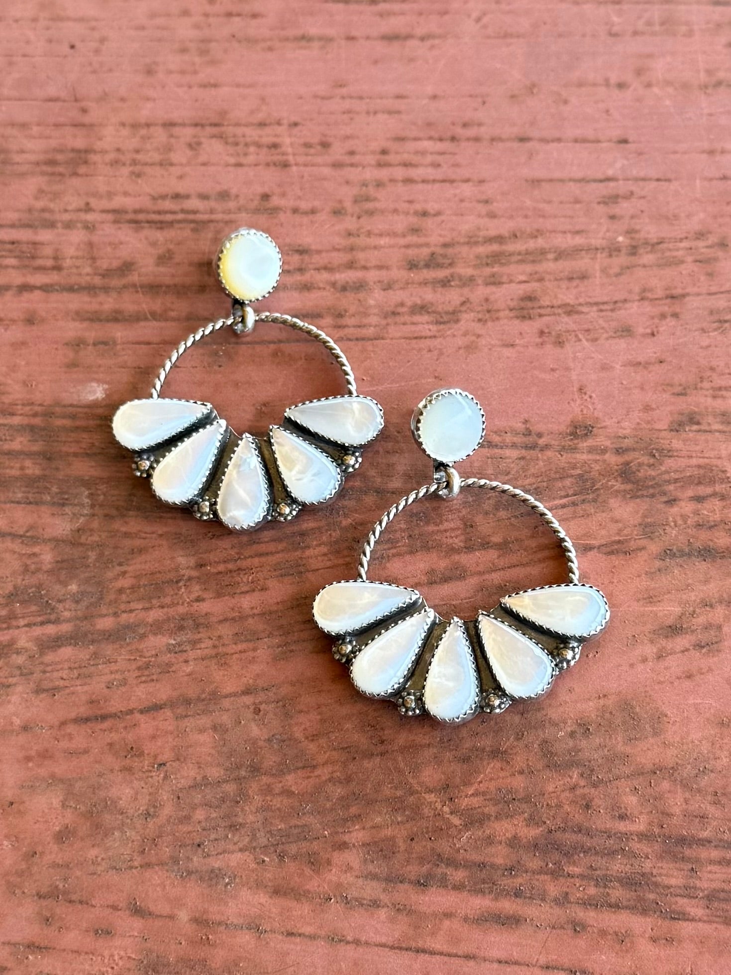 Mother of Pearl Hoops 2”