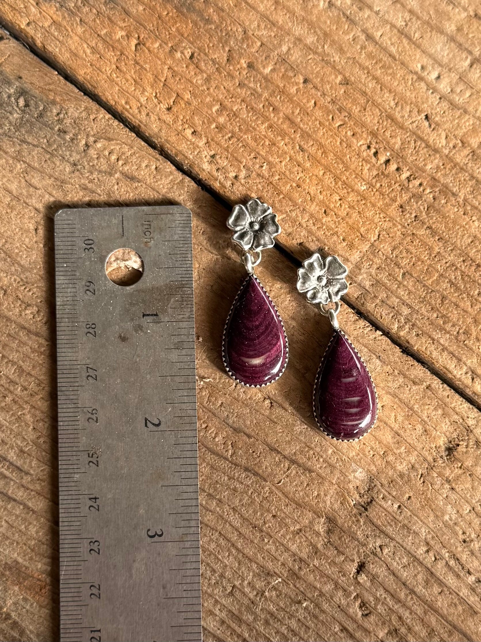 Purple Spiny Earrings