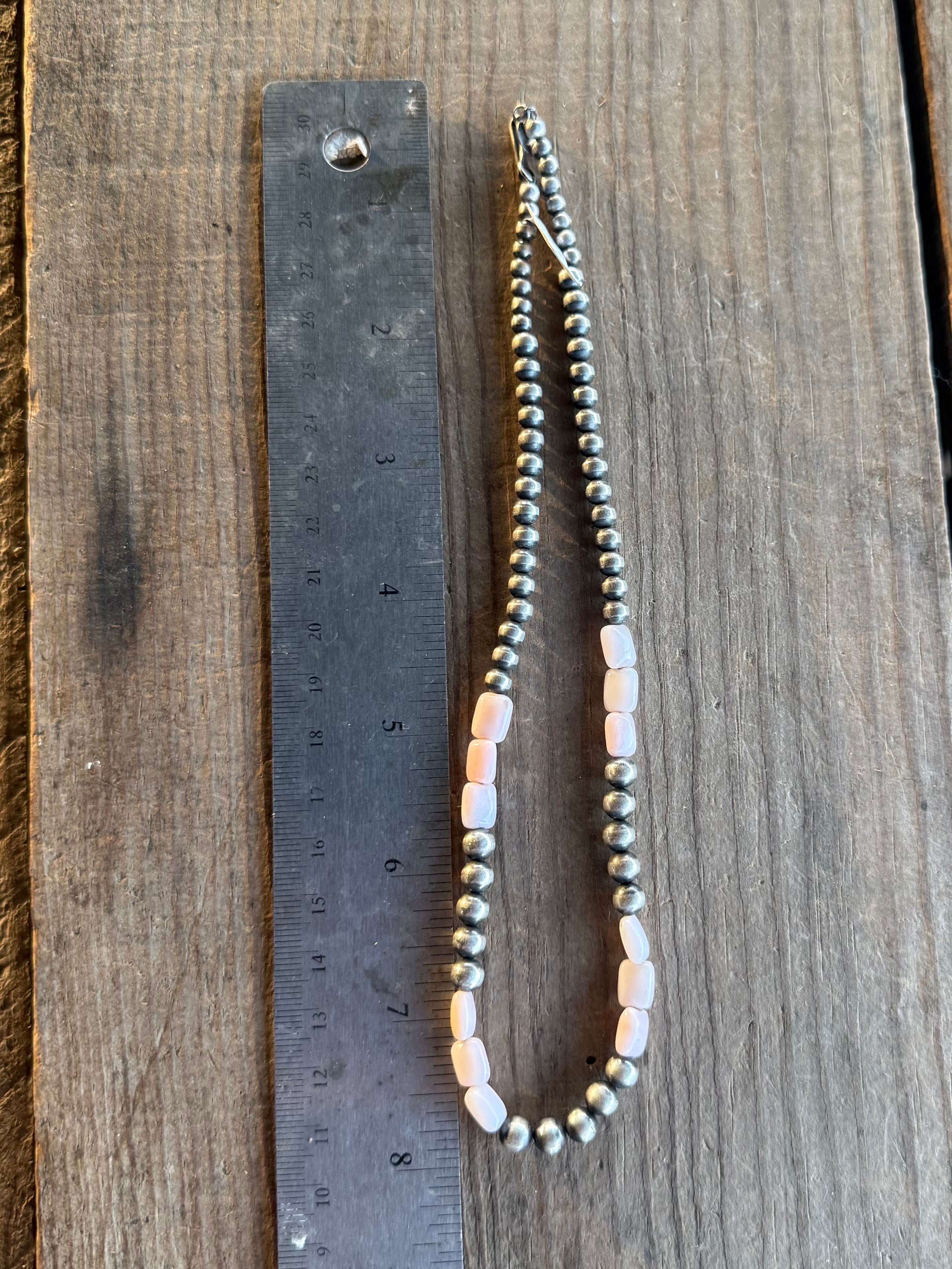16” 6mm Pink Conch Navajo Strand