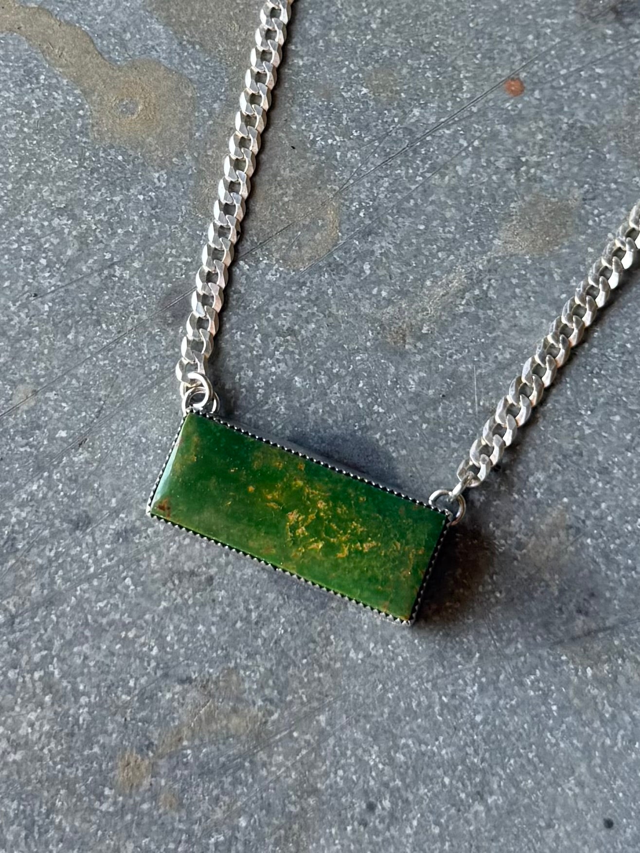 Big Green Bar Necklace