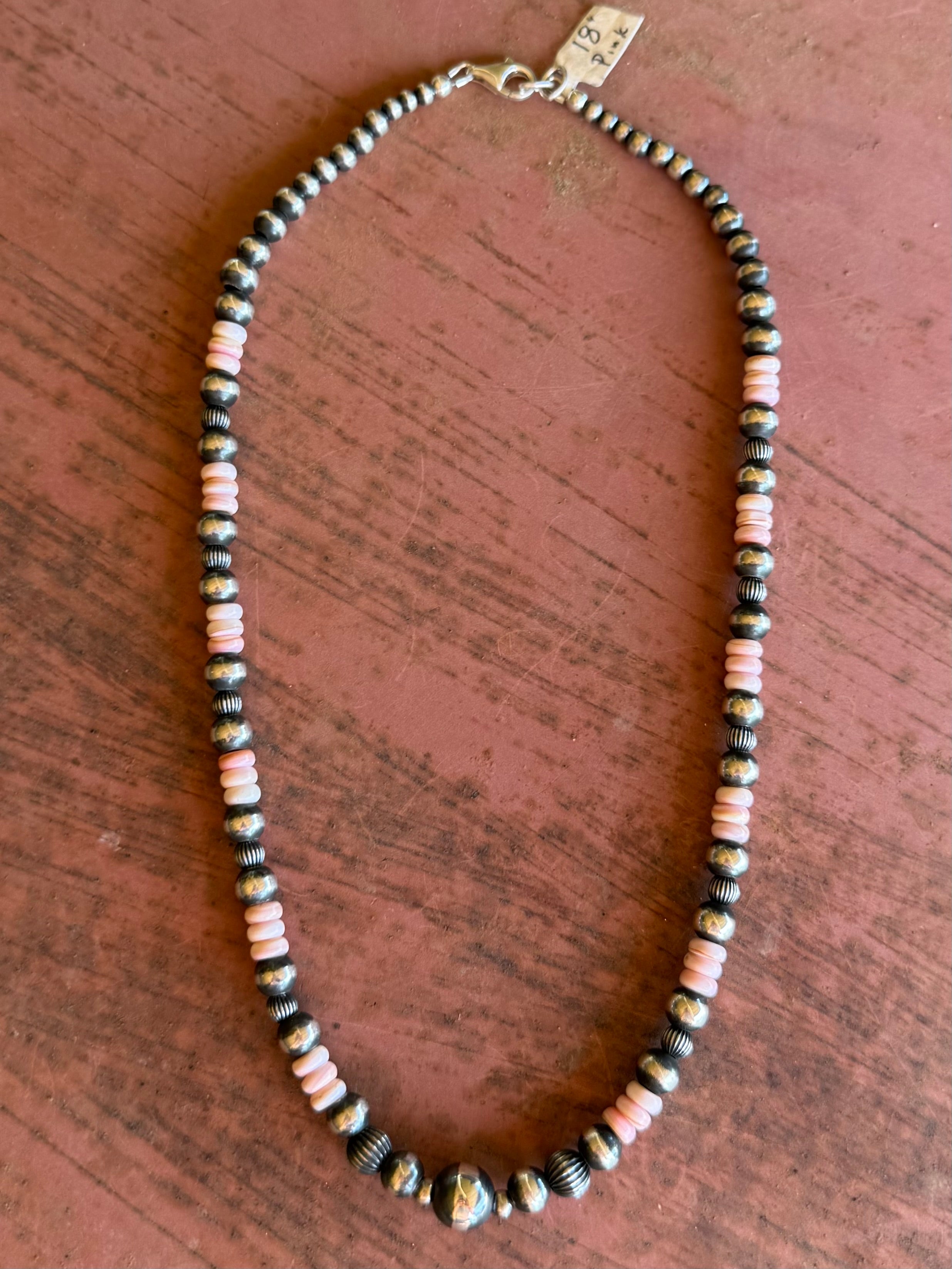 18” Pink Conch Navajo Strand