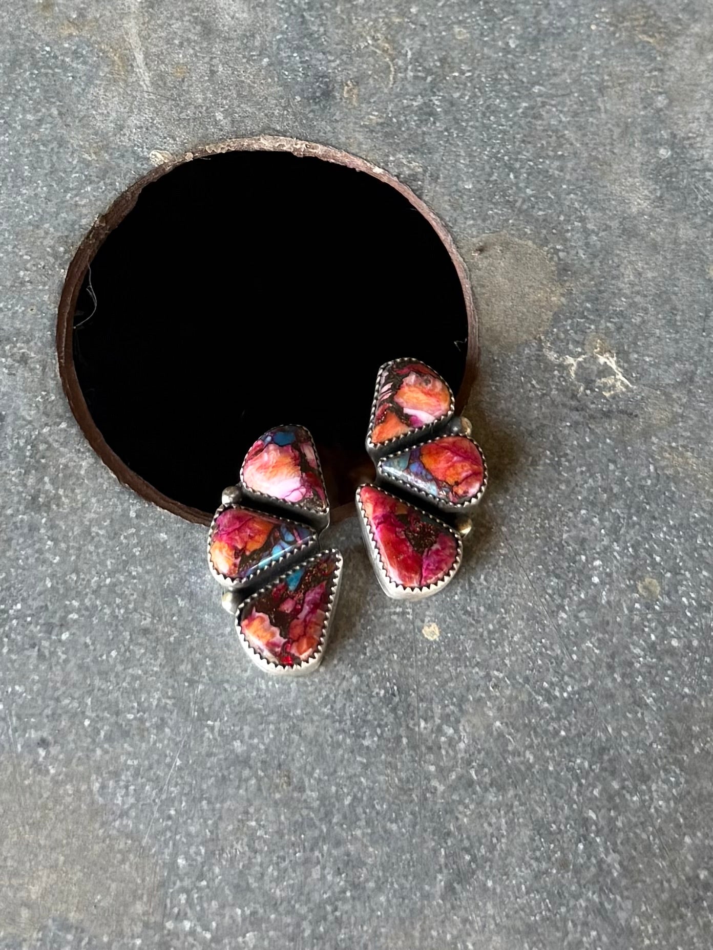 Pink Spiny Cluster Studs