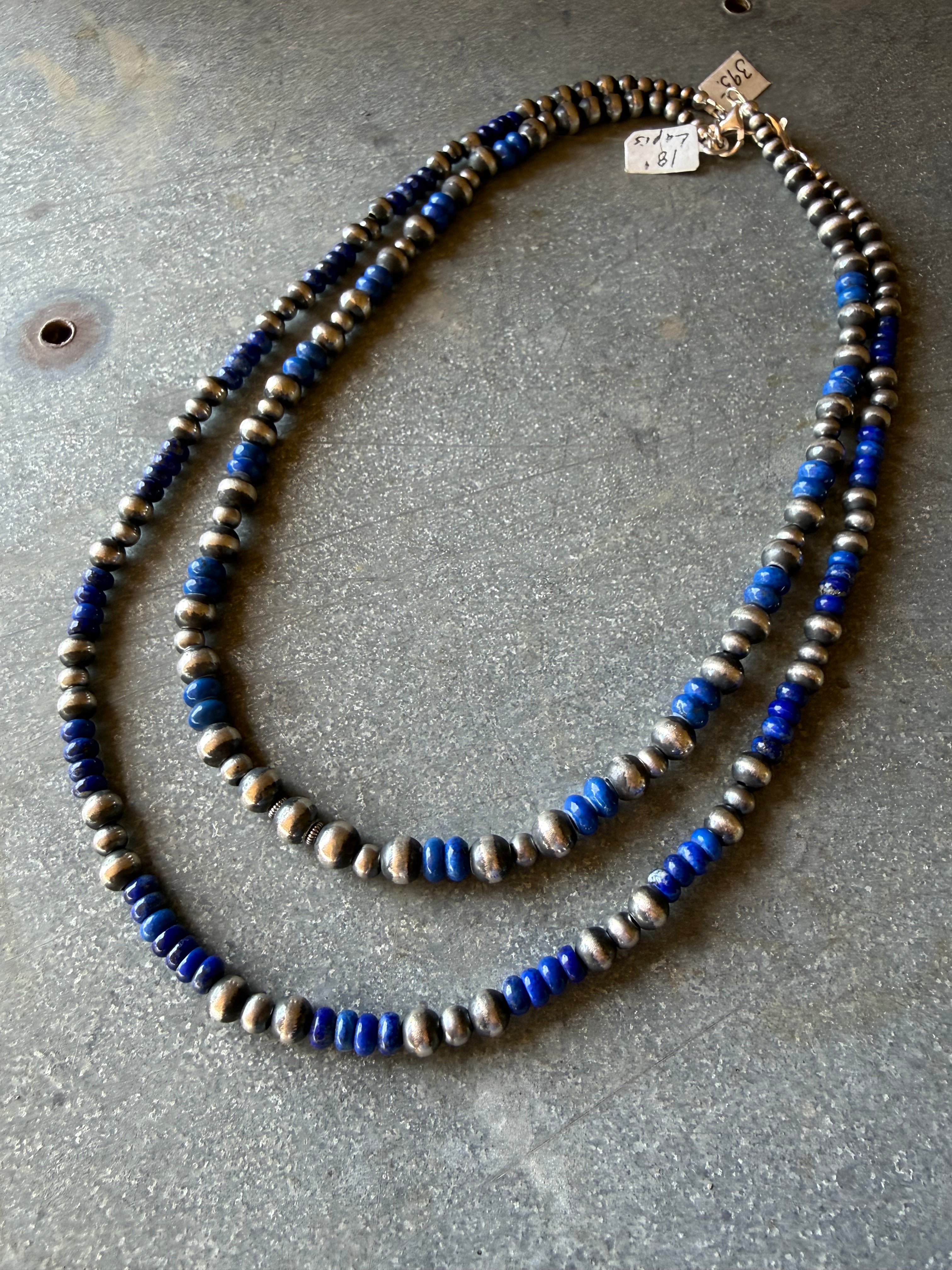 Lapis + Navajo Pearls