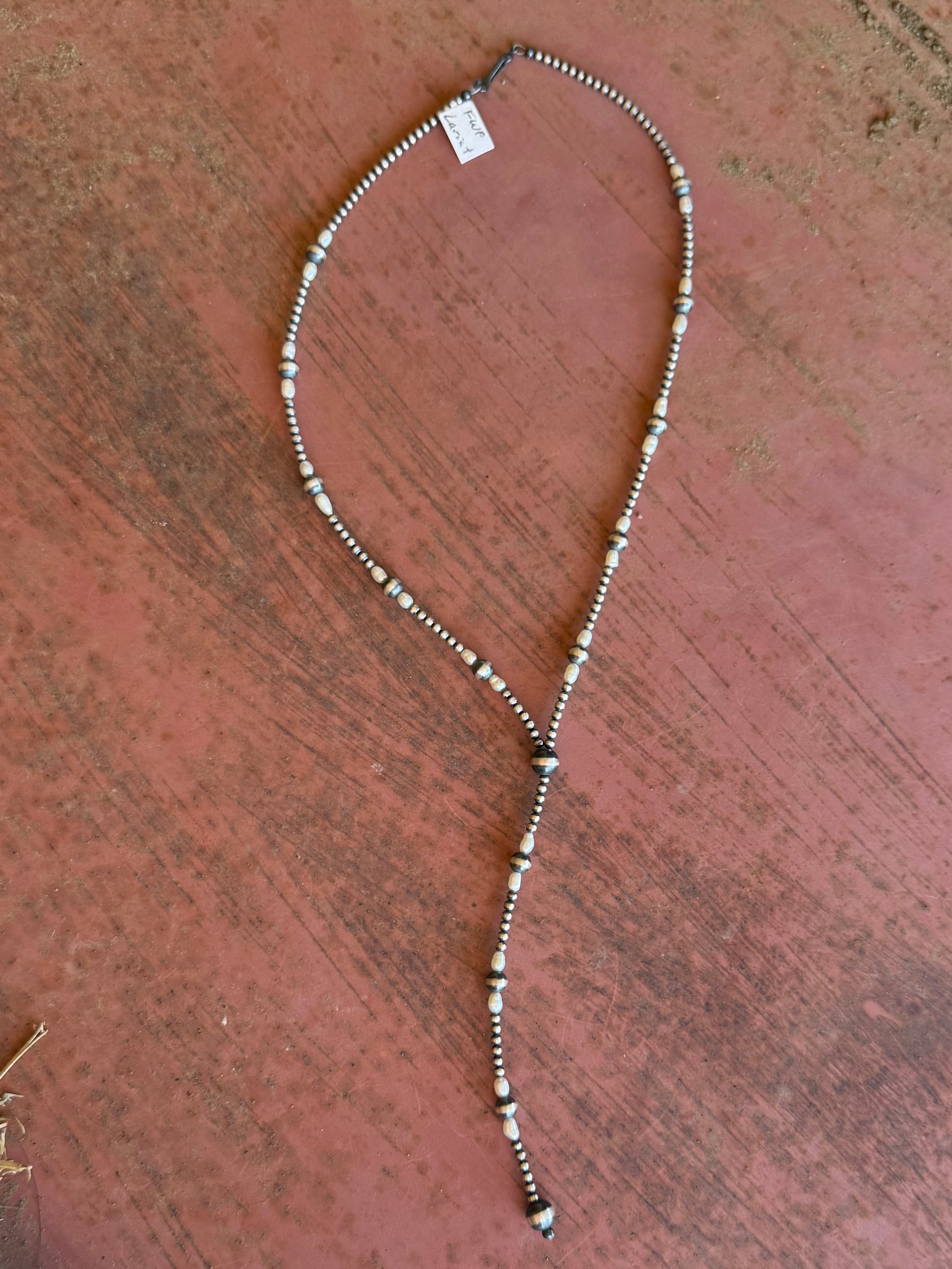 Freshwater Pearl + Navajo Pearl Lariat