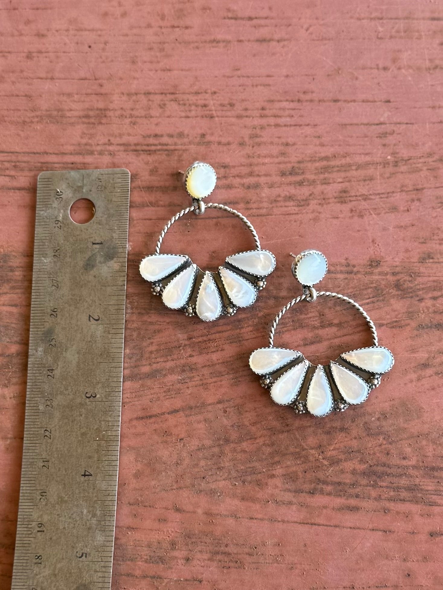 Mother of Pearl Hoops 2”