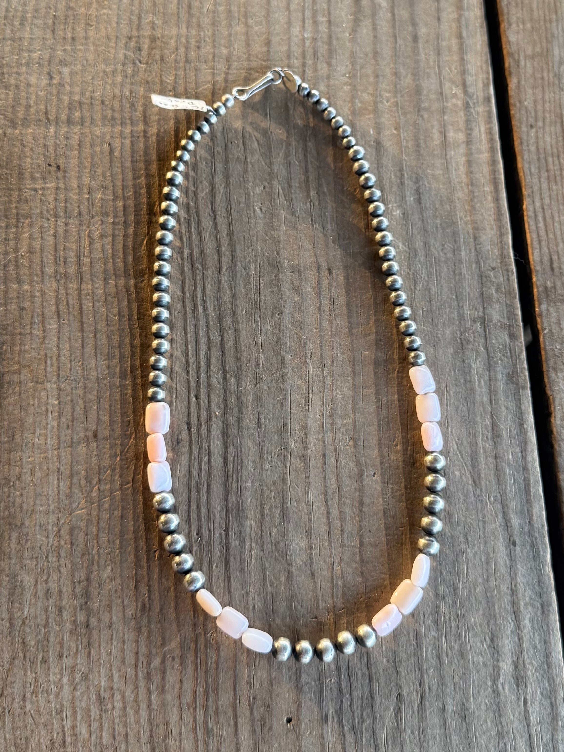 16” 6mm Pink Conch Navajo Strand