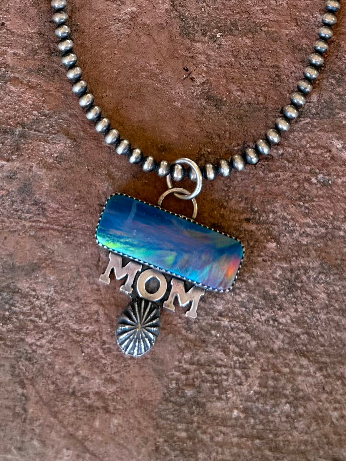 Opal Mom Bar Pendant