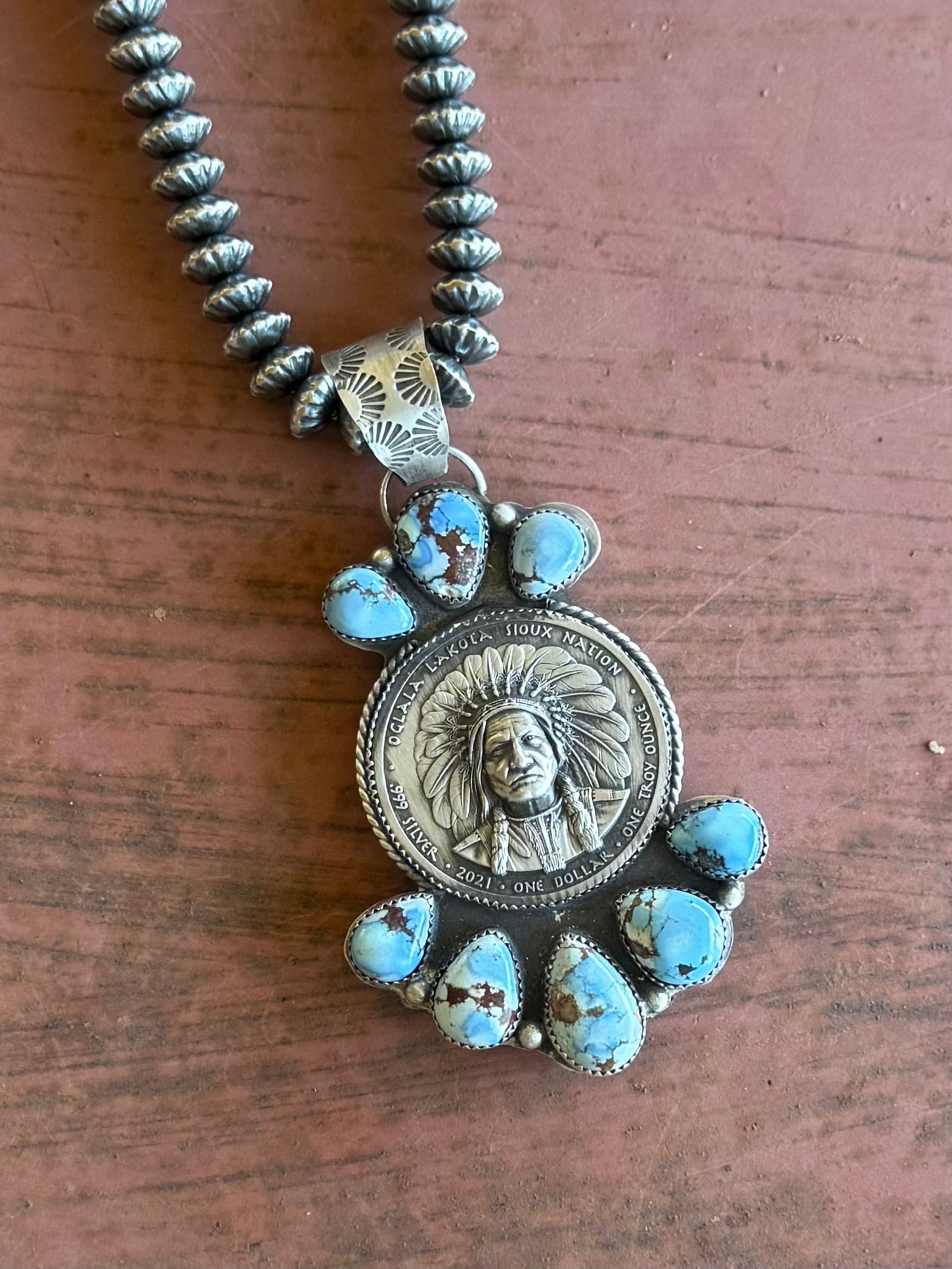 Double Sided Buffalo & Indian Pendant