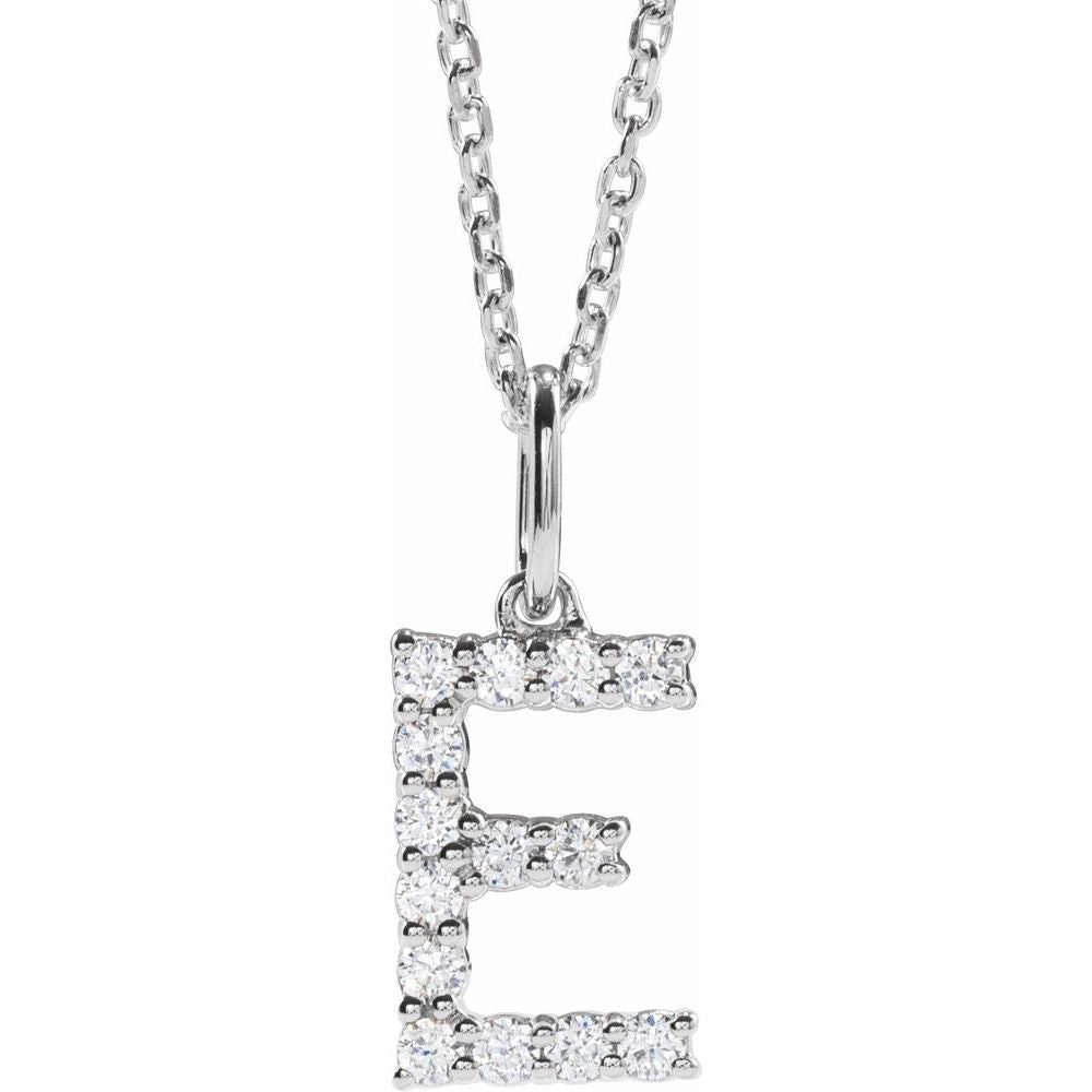 14K Lab Diamond Initial Necklace