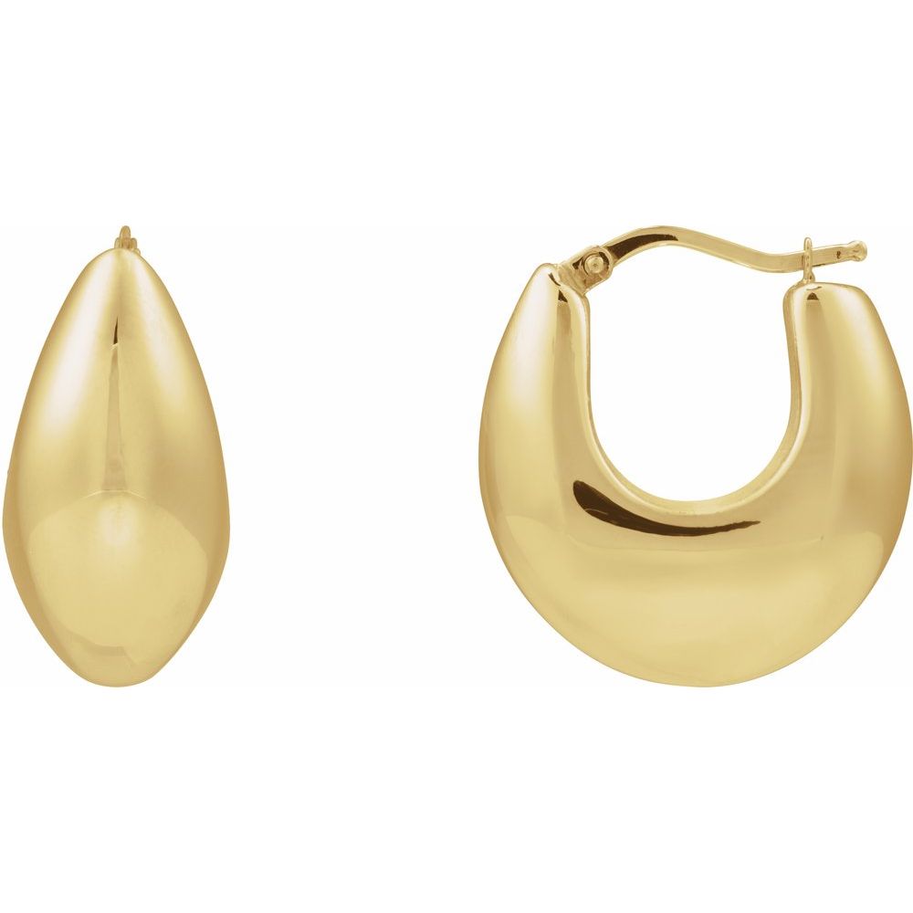 14K Tapered Hoop Earrings