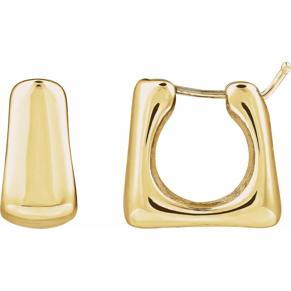 14K Gold Square Hoops