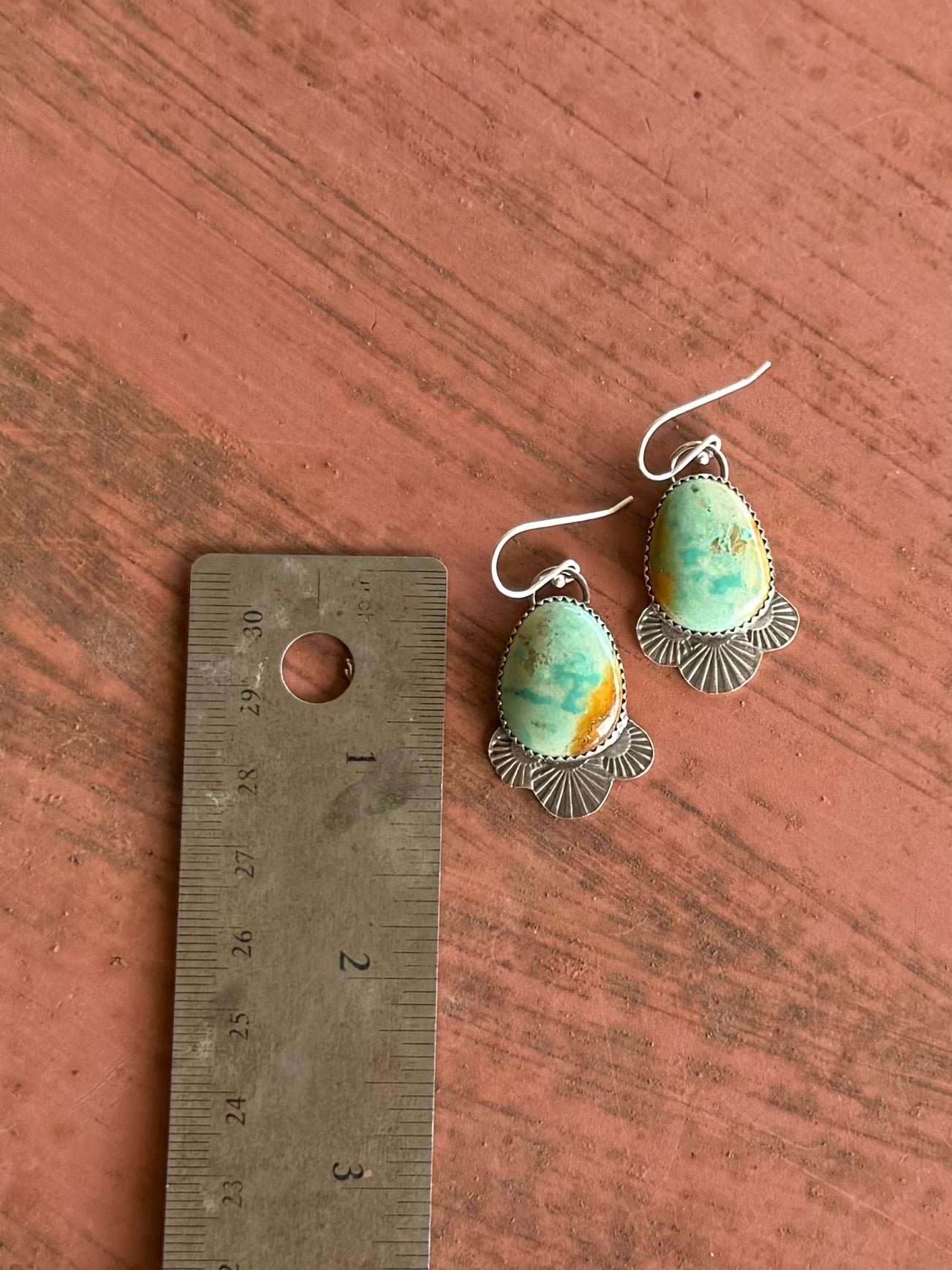 Stamped Royston Earrings