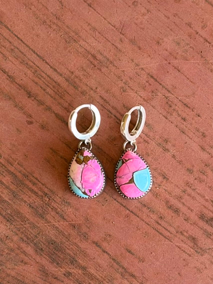 Cotton Candy Huggie Hoops