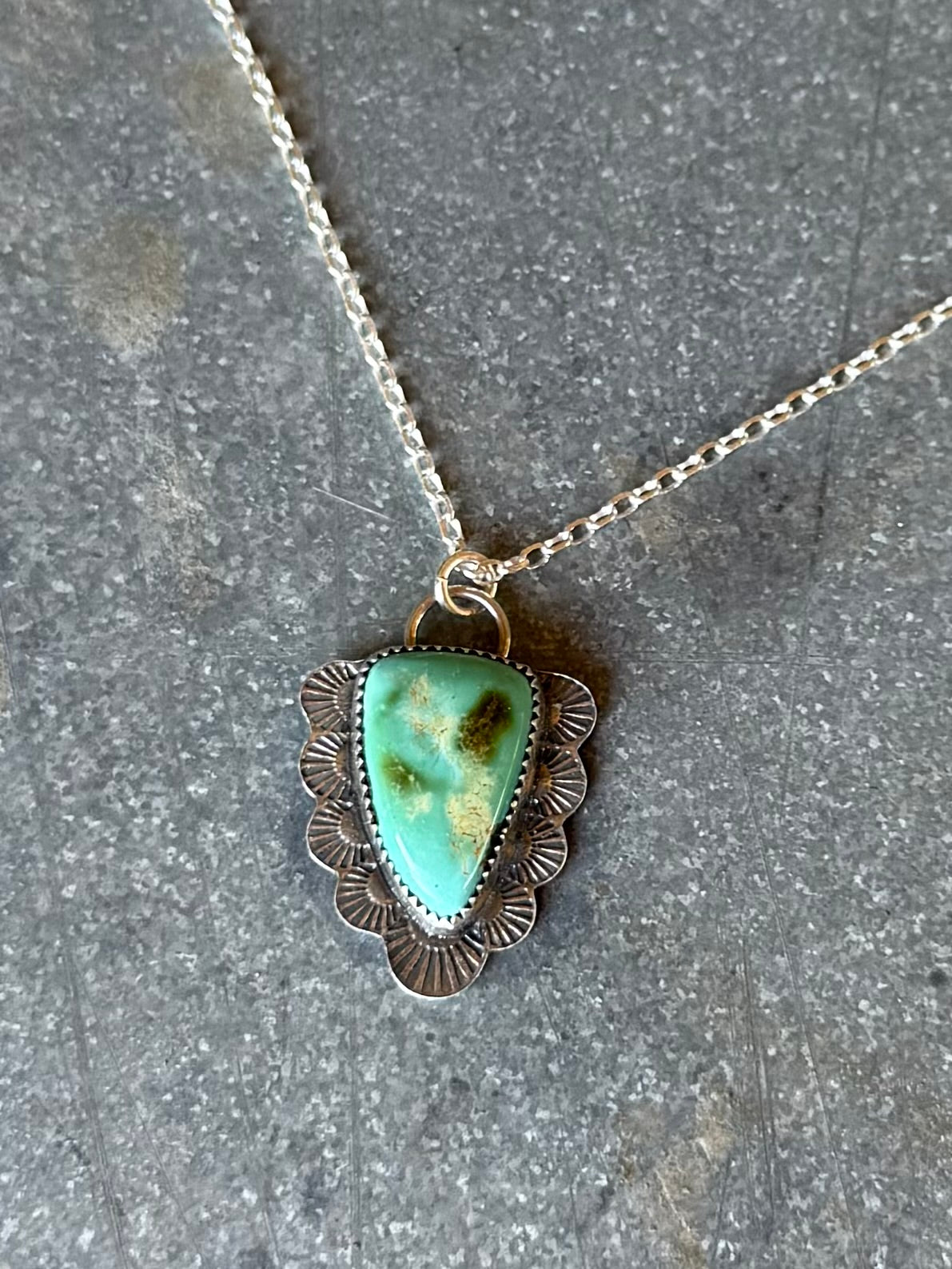 Stamped Royston Necklace