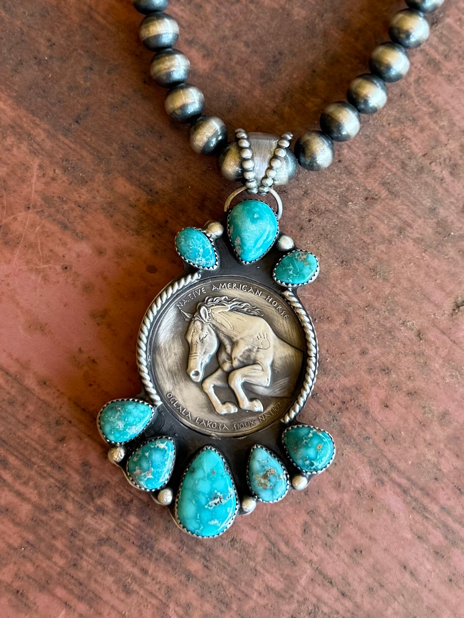 Double Sided Crazy Horse Pendant