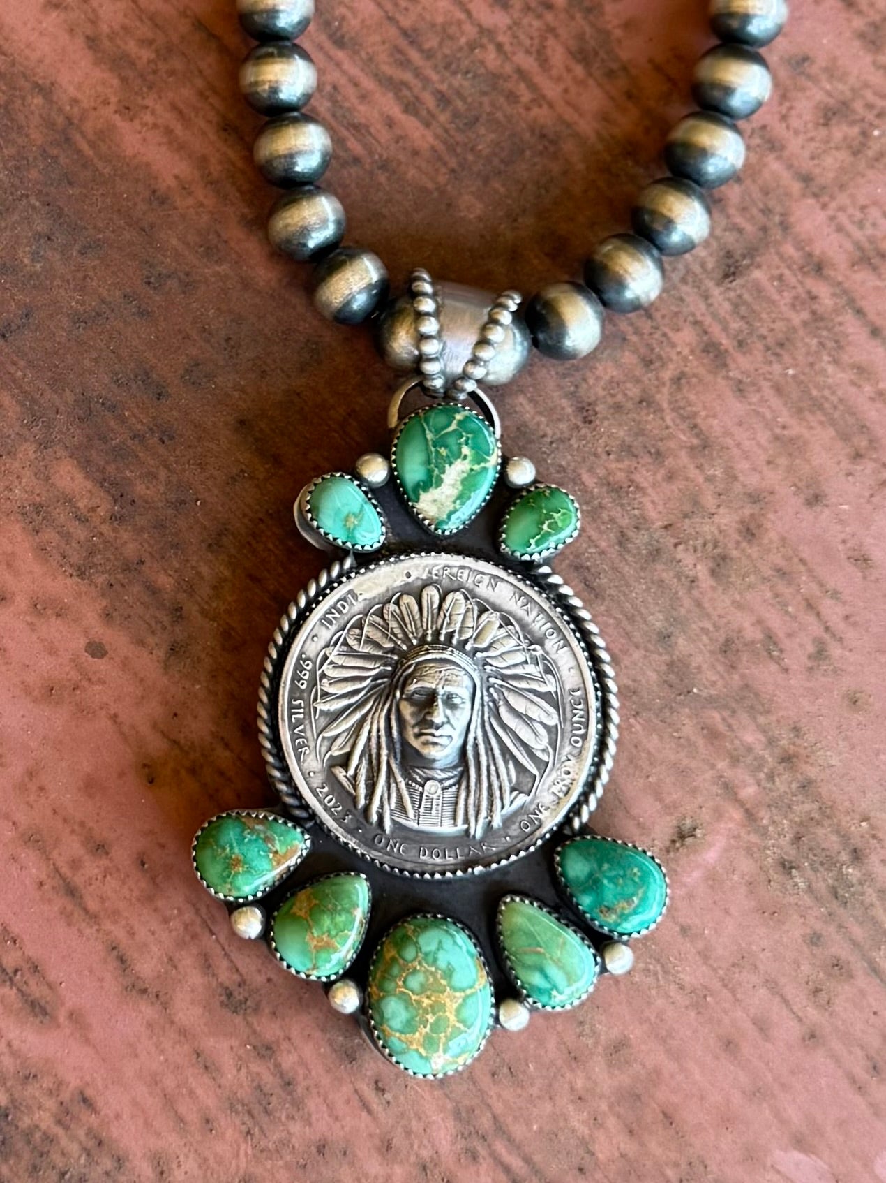 Double Sided Crazy Horse Pendant