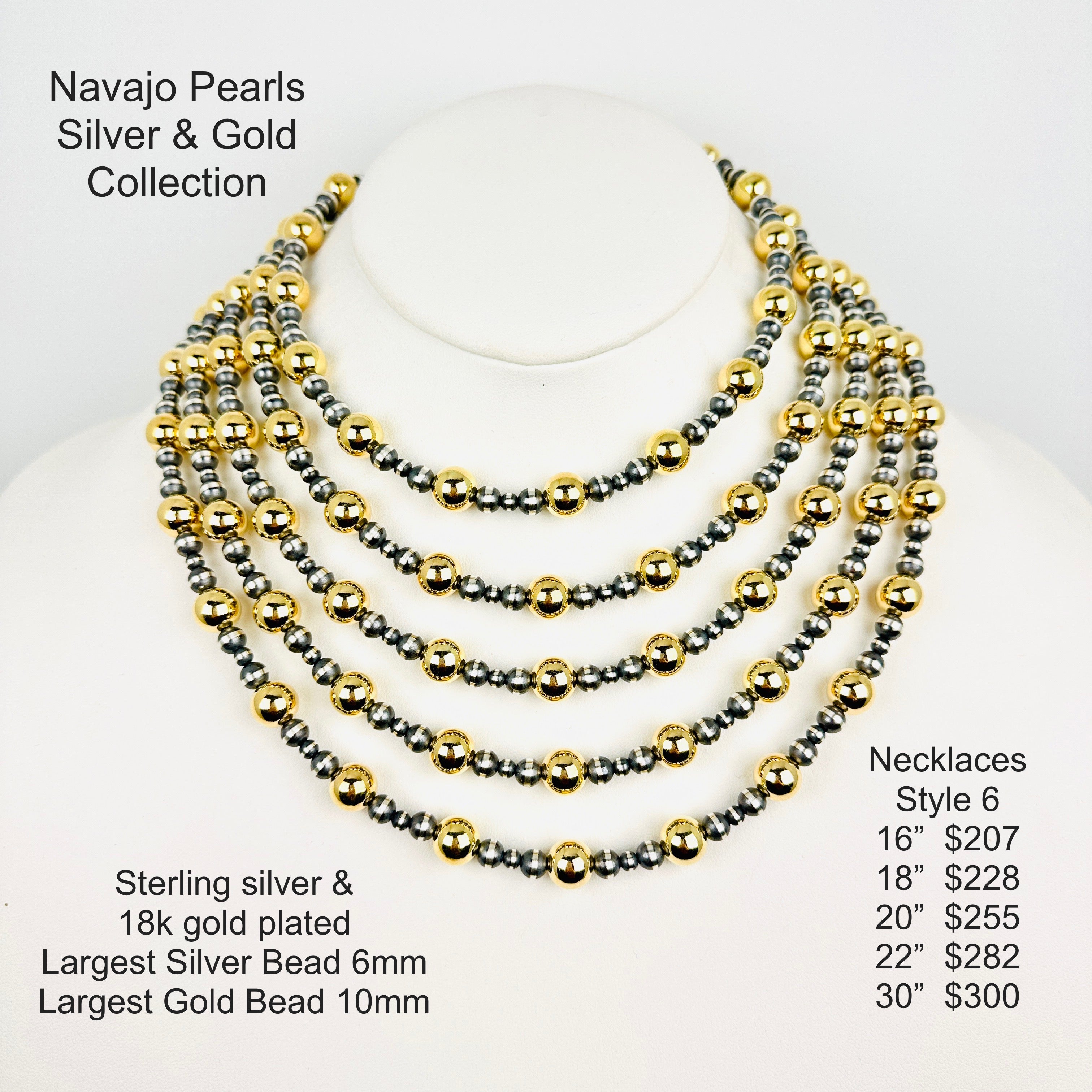 Navajo Pearls + GOLD - MTO
