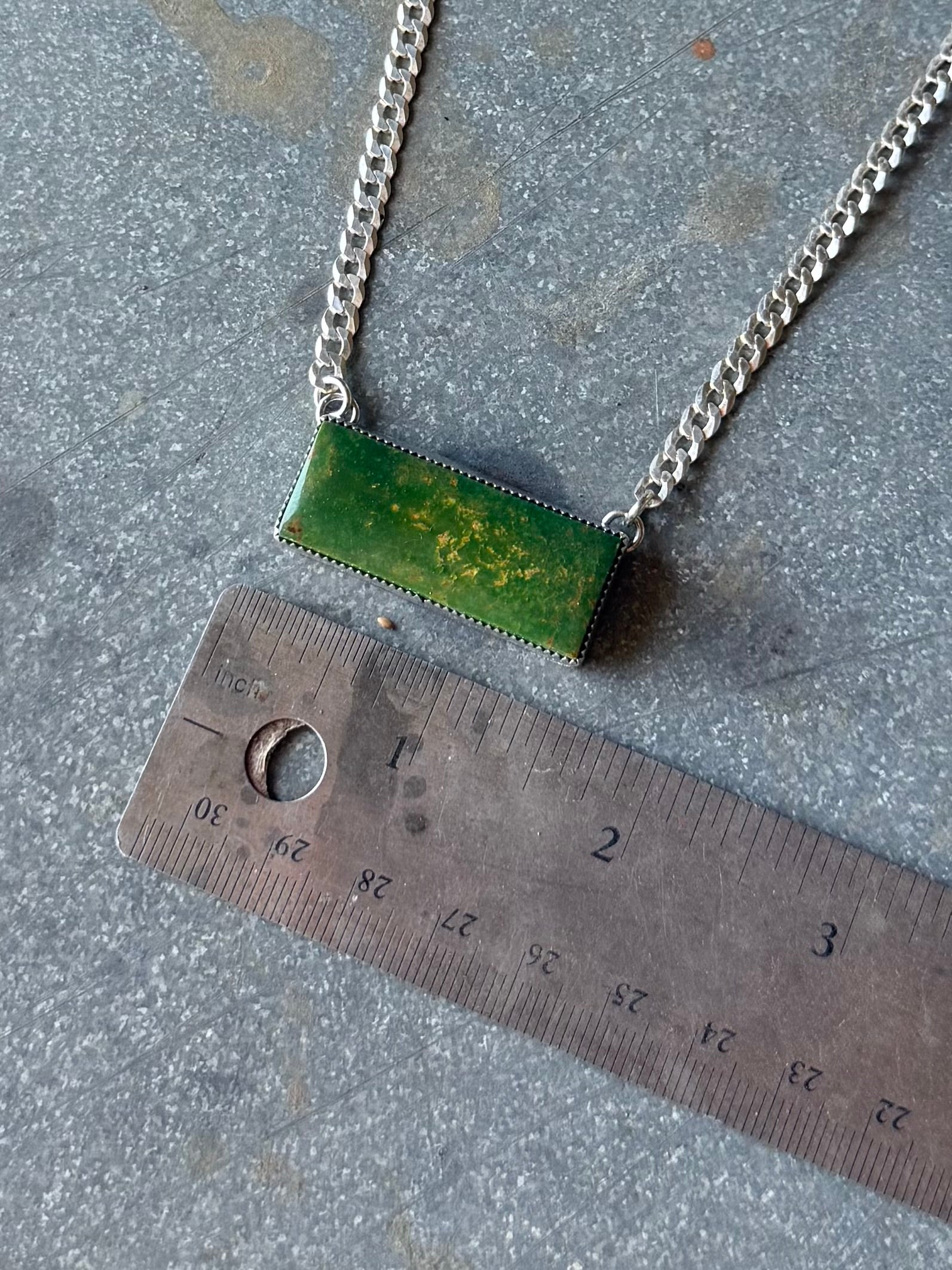 Big Green Bar Necklace