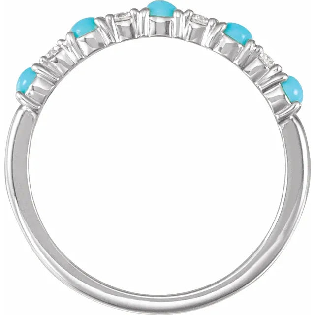 Turquoise & Diamond White Gold Band