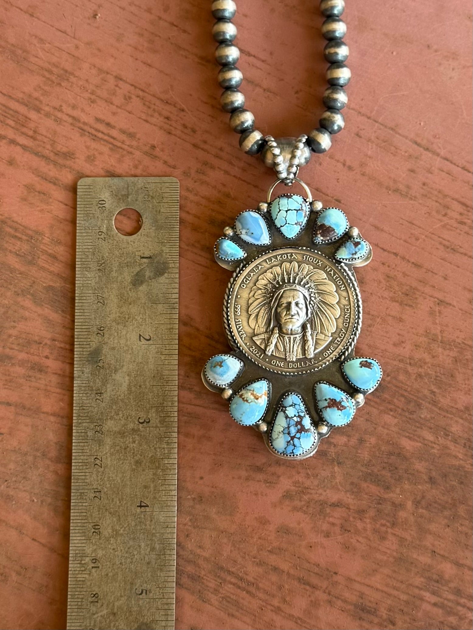Double Sided Buffalo & Indian Pendant