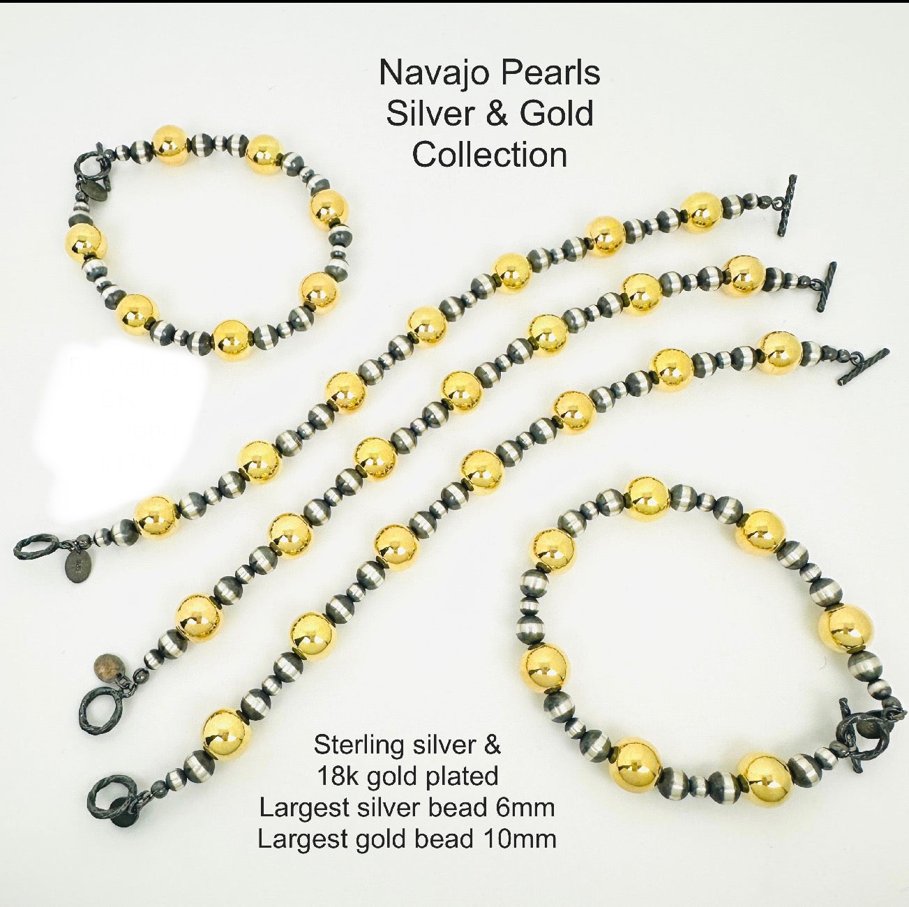 Navajo Pearl Bracelets + GOLD - MTO